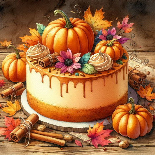 Diamond Painting Duftwachs - Kürbis-Buttercreme-Torte