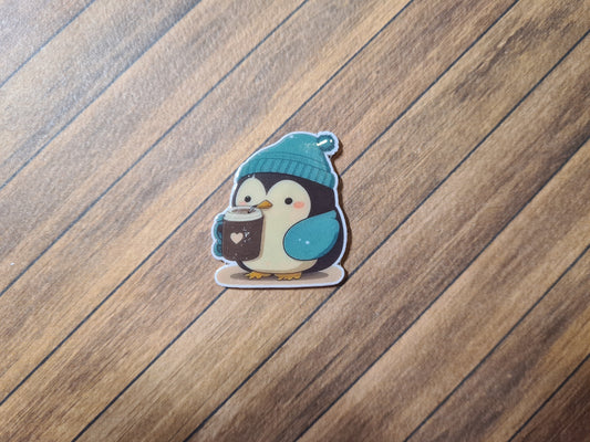 Cover Minder - Pinguin mit Tasse