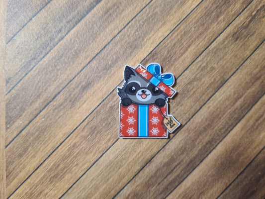 Cover Minder - Waschbär in der Geschenkschachtel